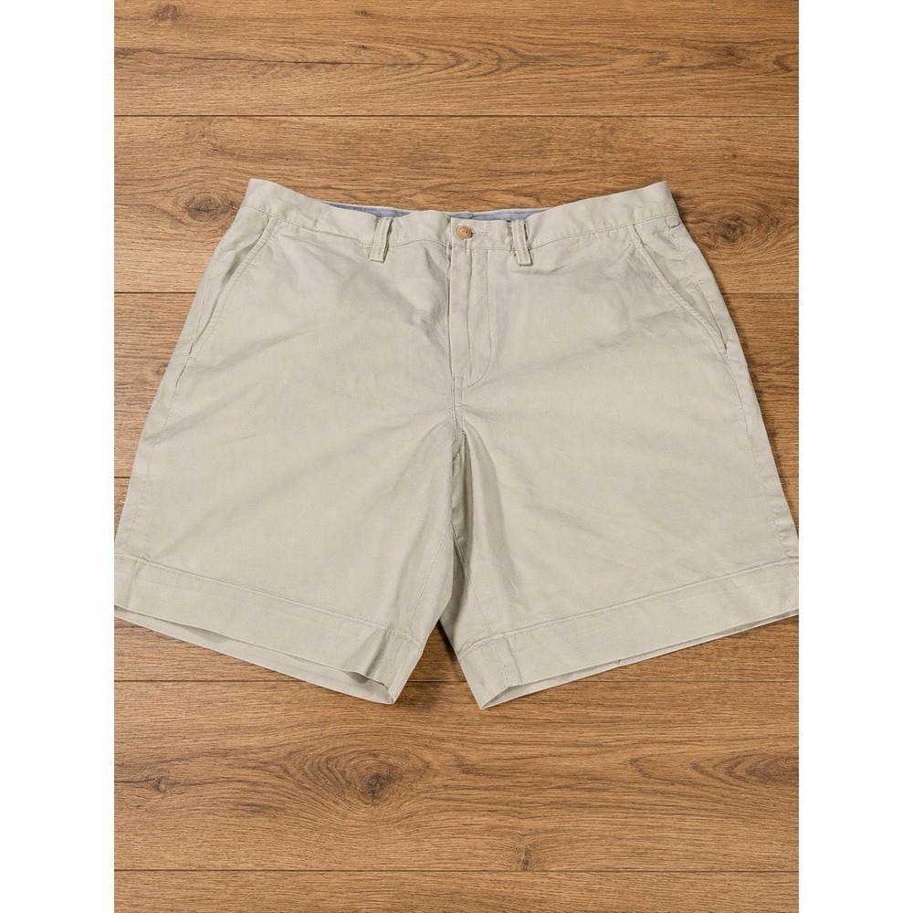 Polo Ralph Lauren Mens 35 Khaki Chino Shorts Tan Golf Cotton Twill‎ Classic Fit